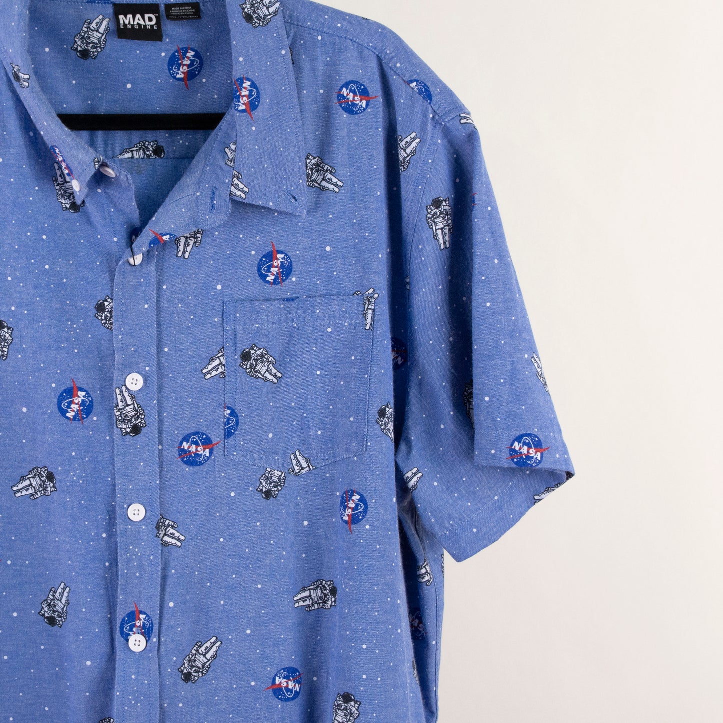 Camisa estampada azul (2XL) MAD ENGINE