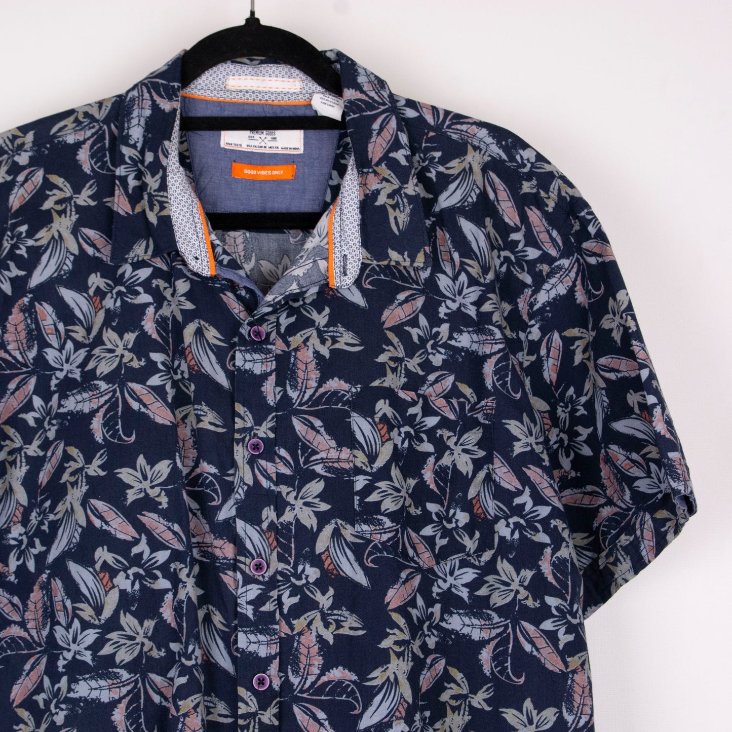Camisa hawaiana azul marino (2XL) MBX