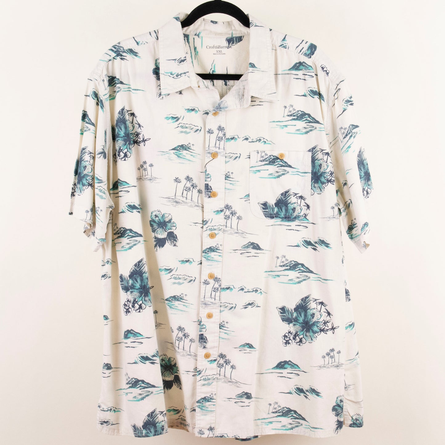 Camisa hawaiana blanco (2XL) Croft&Barrow