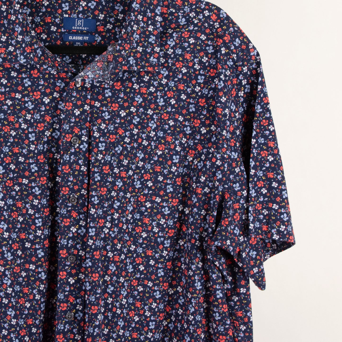 Camisa estampada azul marino (2XL) George