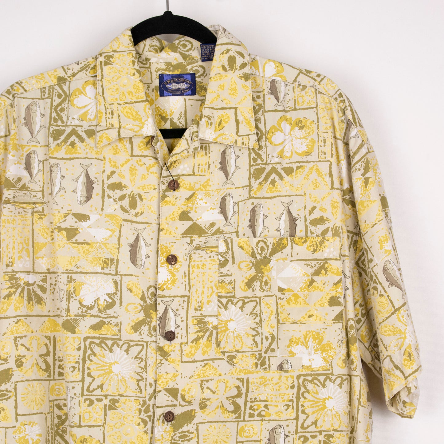 Camisa hawaiana amarilla (L) West Marine