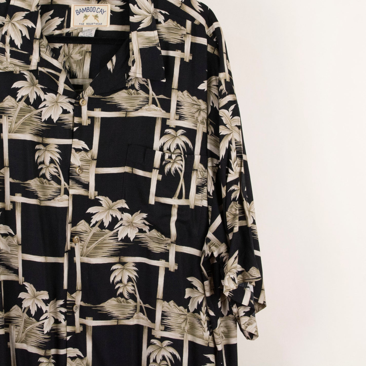 Camisa hawaiana negro (3XL) Bamboo Cay