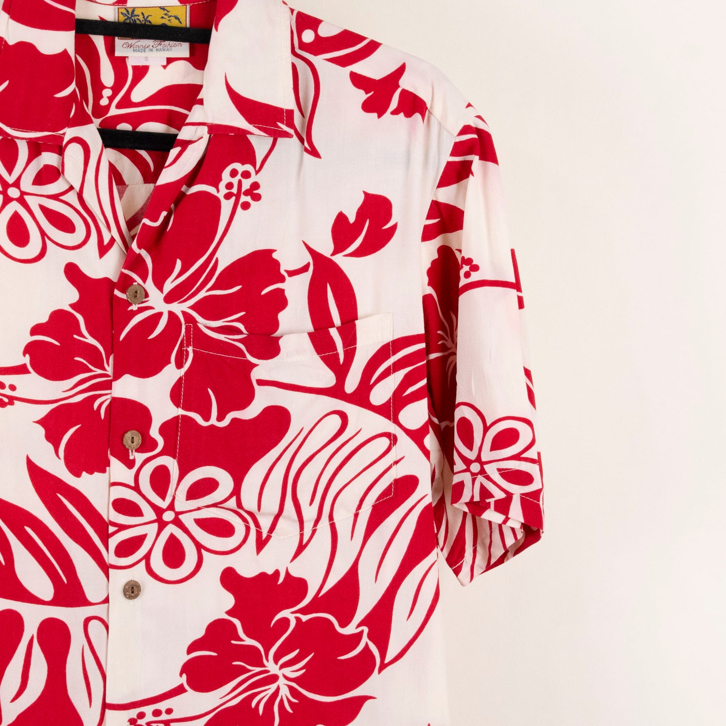 Camisa hawaiana blanco (S) Winnie Fashion