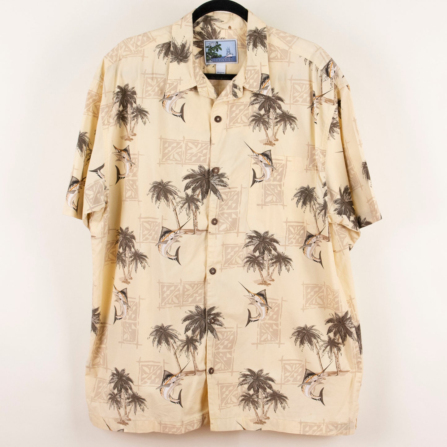 Camisa hawaiana amarillo (XL) Blue water