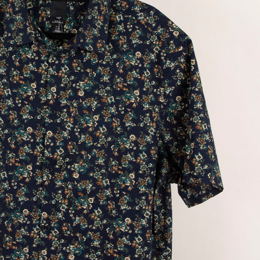 Camisa estampada azul marino (XL) H&M