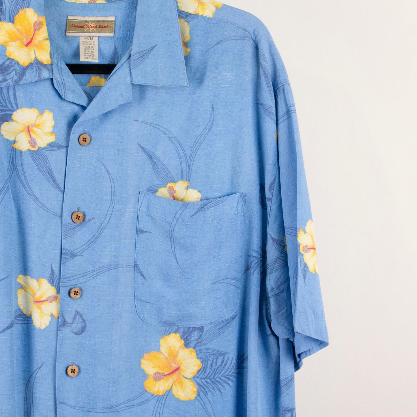 Camisa hawaiana azul (M) Original Island Sport