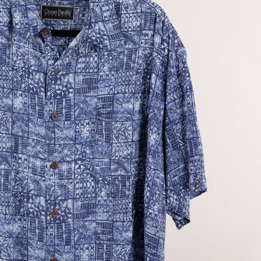 Camisa estampada azul (XL) Ocean pacific