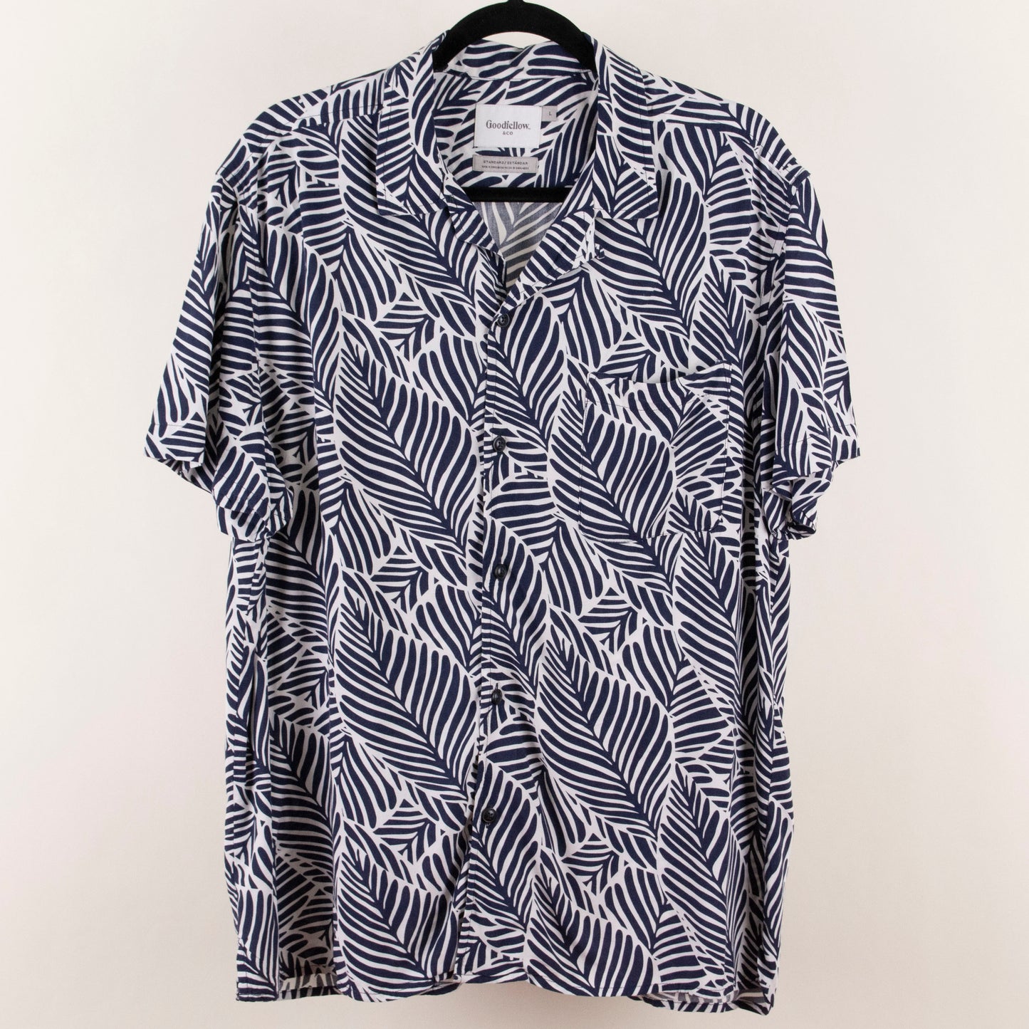 Camisa estampada azul marino (L) Goodfellow