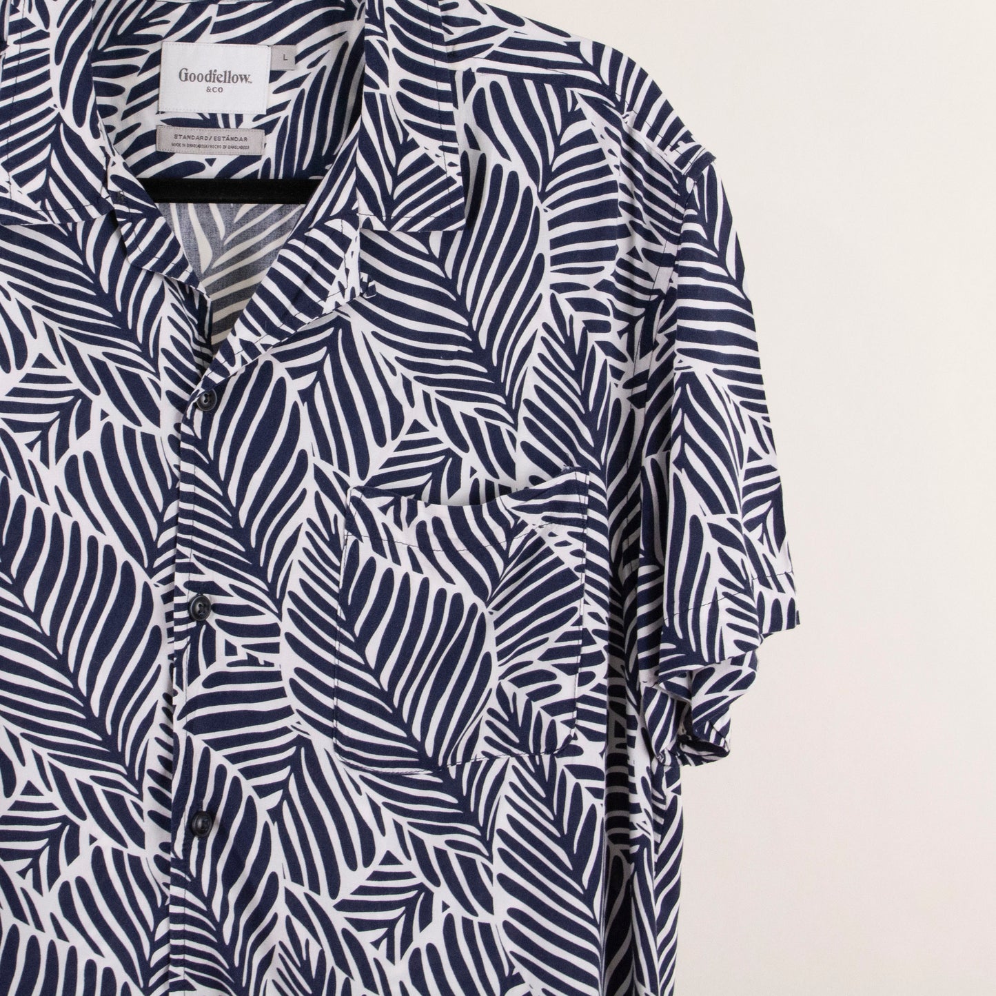Camisa estampada azul marino (L) Goodfellow