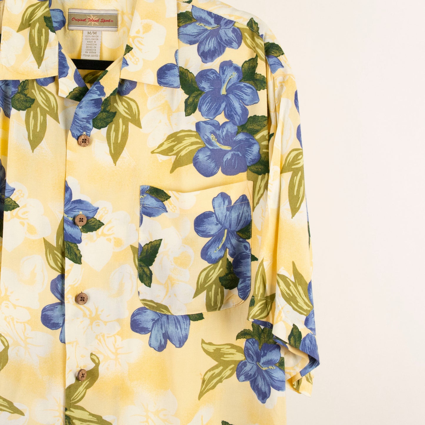 Camisa hawaiana amarillo (M) Original Island Sport