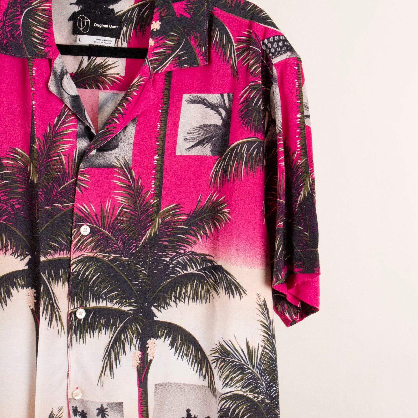 Camisa hawaiana rosa (L) Original Use