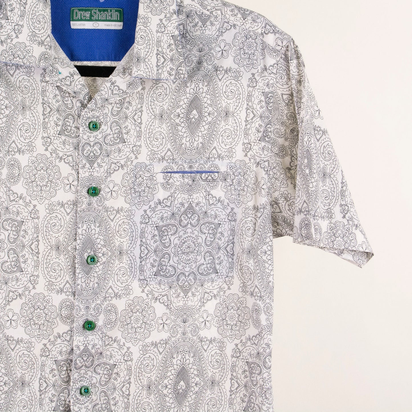 Camisa estampada blanco (XS) Drew Shanlin