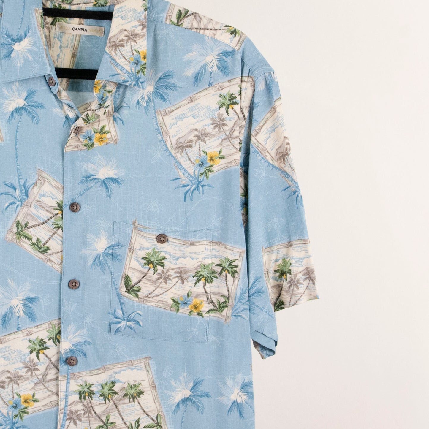 Camisa hawaiana azul (M) Moda Campia Moda