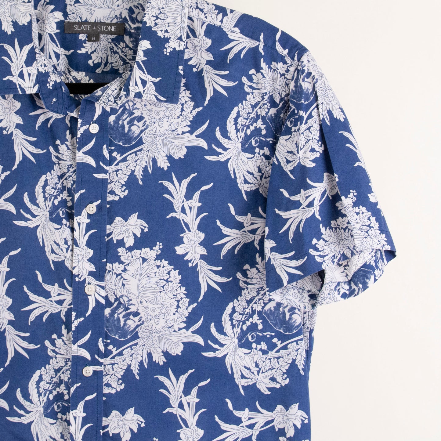 Camisa hawaiana azul (M) Slate & Stone