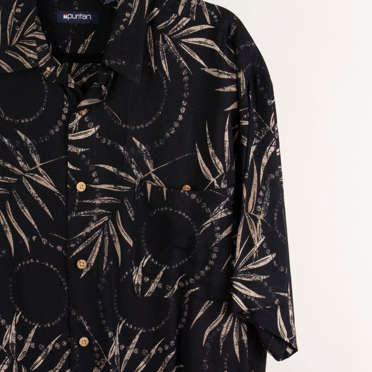 Camisa hawaiana negro (XL) Puritan