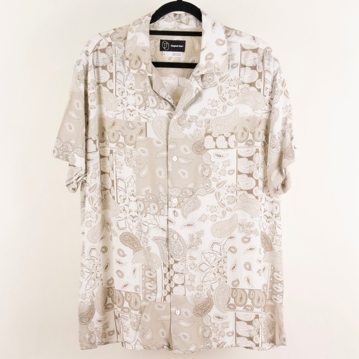 Camisa estampada beige (L) Original Use