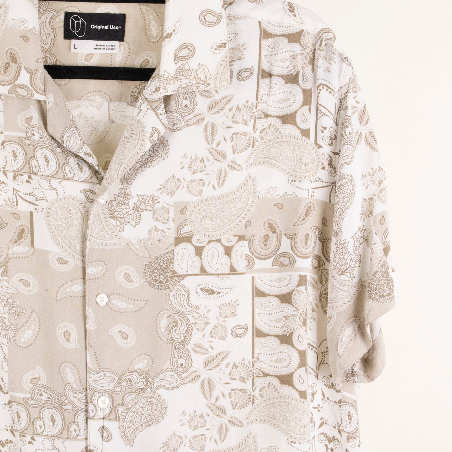 Camisa estampada beige (L) Original Use