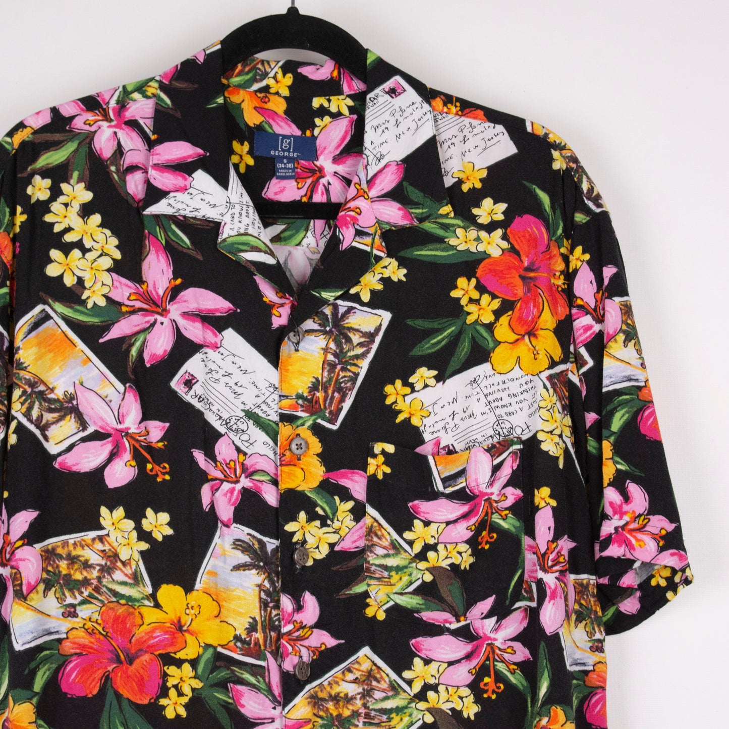 Camisa hawaiana negro (S) George
