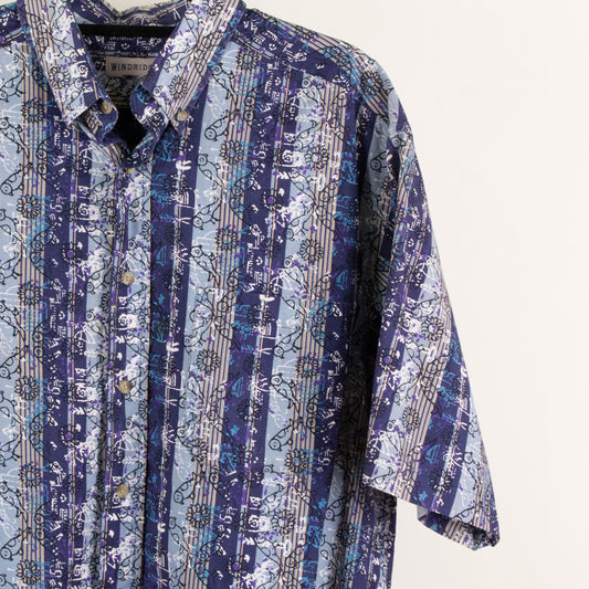 Camisa estampada azul (XL) Windridge