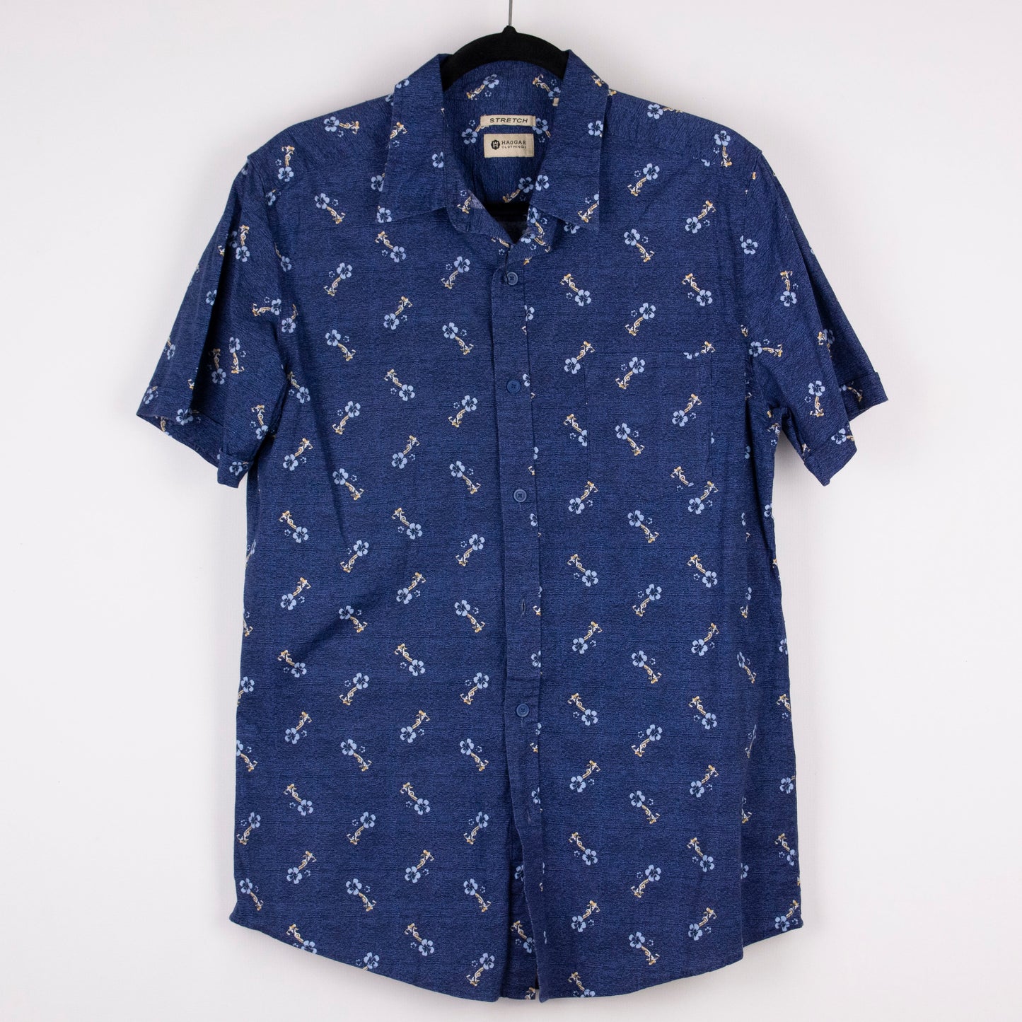 Camisa hawaiana azul (L) Haggar