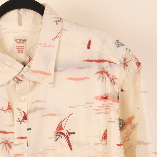 Camisa Estampada Beige (2XL) Mossimo