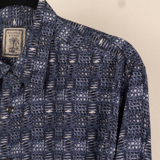Camisa Hawaiana Azul (M) Roundtree & Yorke
