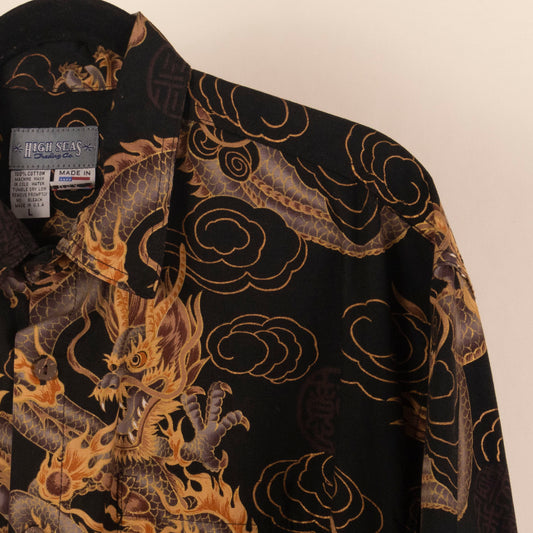 Camisa Estampada Negro (L) High Seas