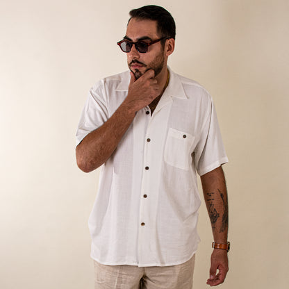 Camisa casual hueso