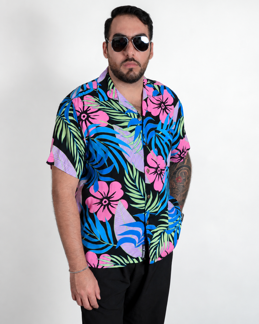 Camisa hawaiana negra (L) Fresco lab