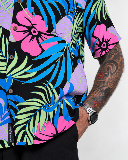 Camisa hawaiana negra (L) Fresco lab