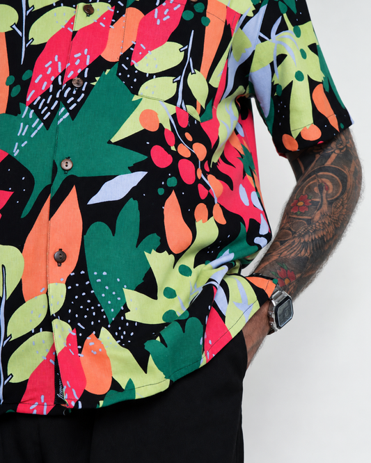 Camisa hawaiana negra (L) Fresco Lab