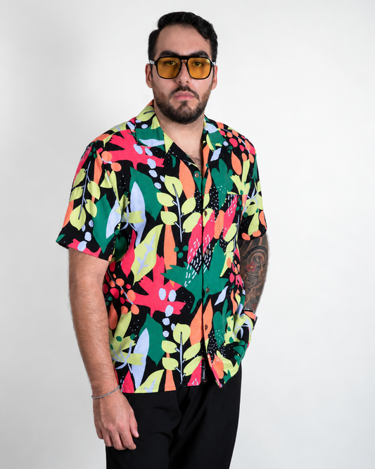 Camisa hawaiana negra (L) Fresco Lab