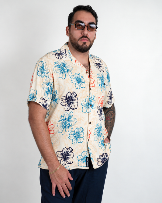 Camisa hawaiana beige (L) Fresco Lab