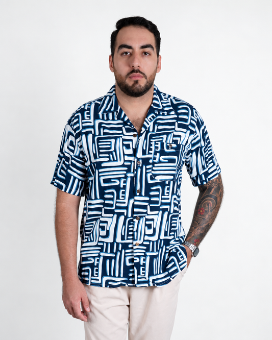 Camisa hawaiana azul (L) Fresco Lab