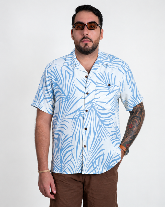 Camisa hawaiana blanca (L) Fresco Lab