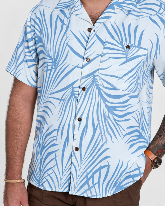 Camisa hawaiana blanca (L) Fresco Lab