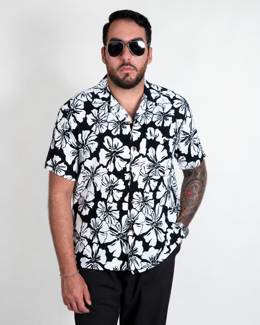 Camisa hawaiana negra (L) Fresco Lab