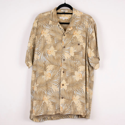 Camisa hawaiana beige (M) Geoffrey Beene