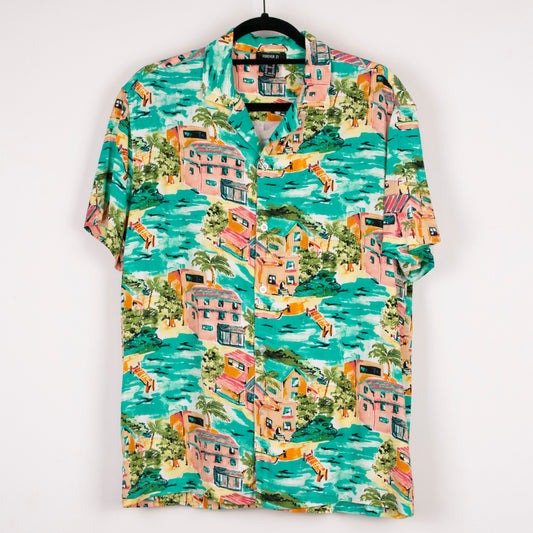 Camisa hawaiana verde (XS) Forever