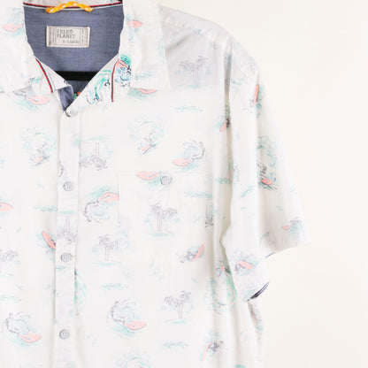 Camisa hawaiana blanco (XL) Free Planet