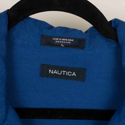 Camisa hawaiana azul (L) Nautica