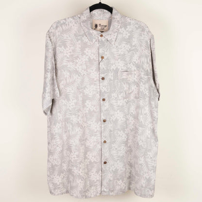 Camisa hawaiana gris (M) Vintage Silk