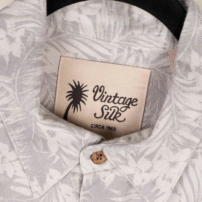 Camisa hawaiana gris (M) Vintage Silk