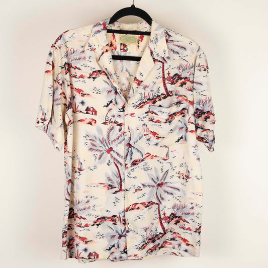 Camisa hawaiana beige (S) French Connection