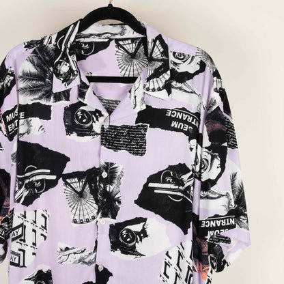 Camisa estampada morada (2XL)