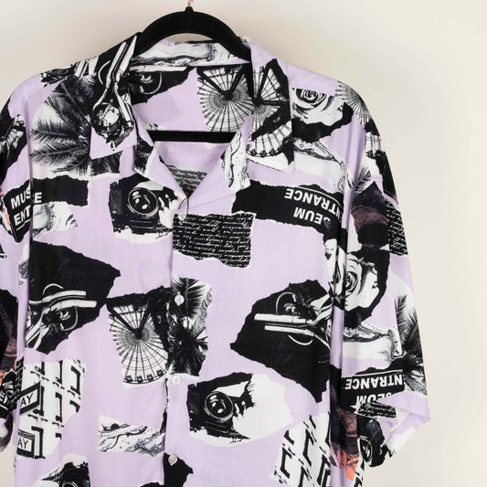 Camisa estampada morada (2XL)