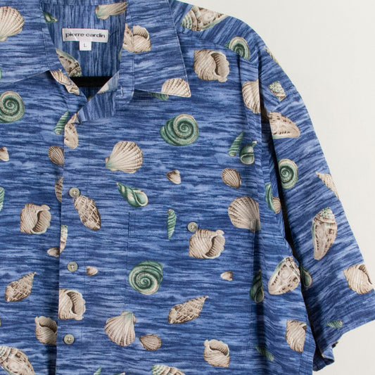 Camisa hawaiana azul (L) Pierre Cardin