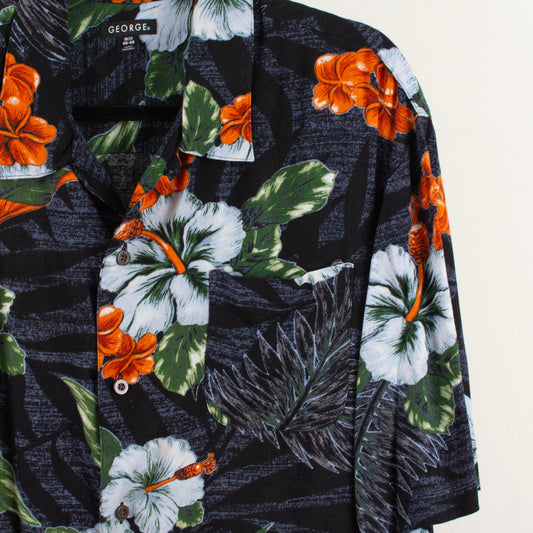 Camisa hawaiana negro (XL) George