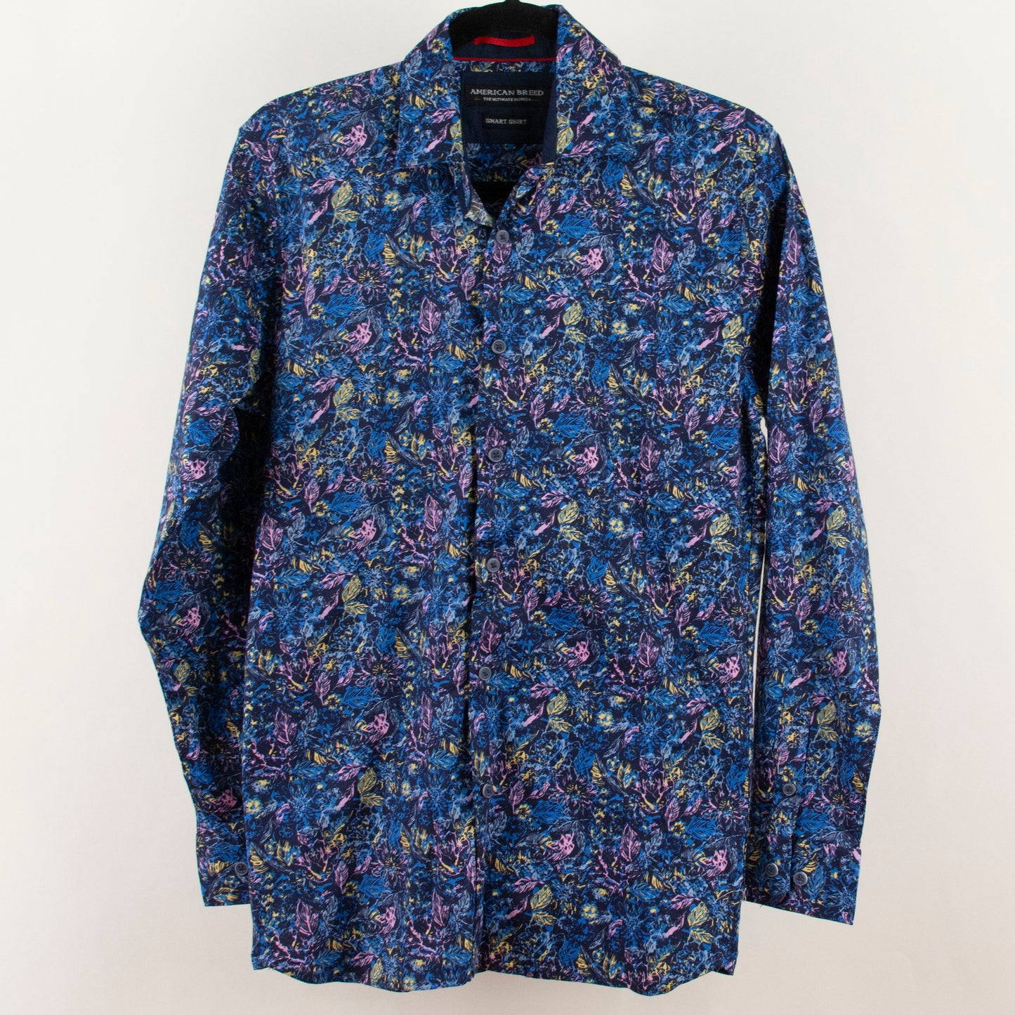 Camisa estampada azul marino (S) American Breed