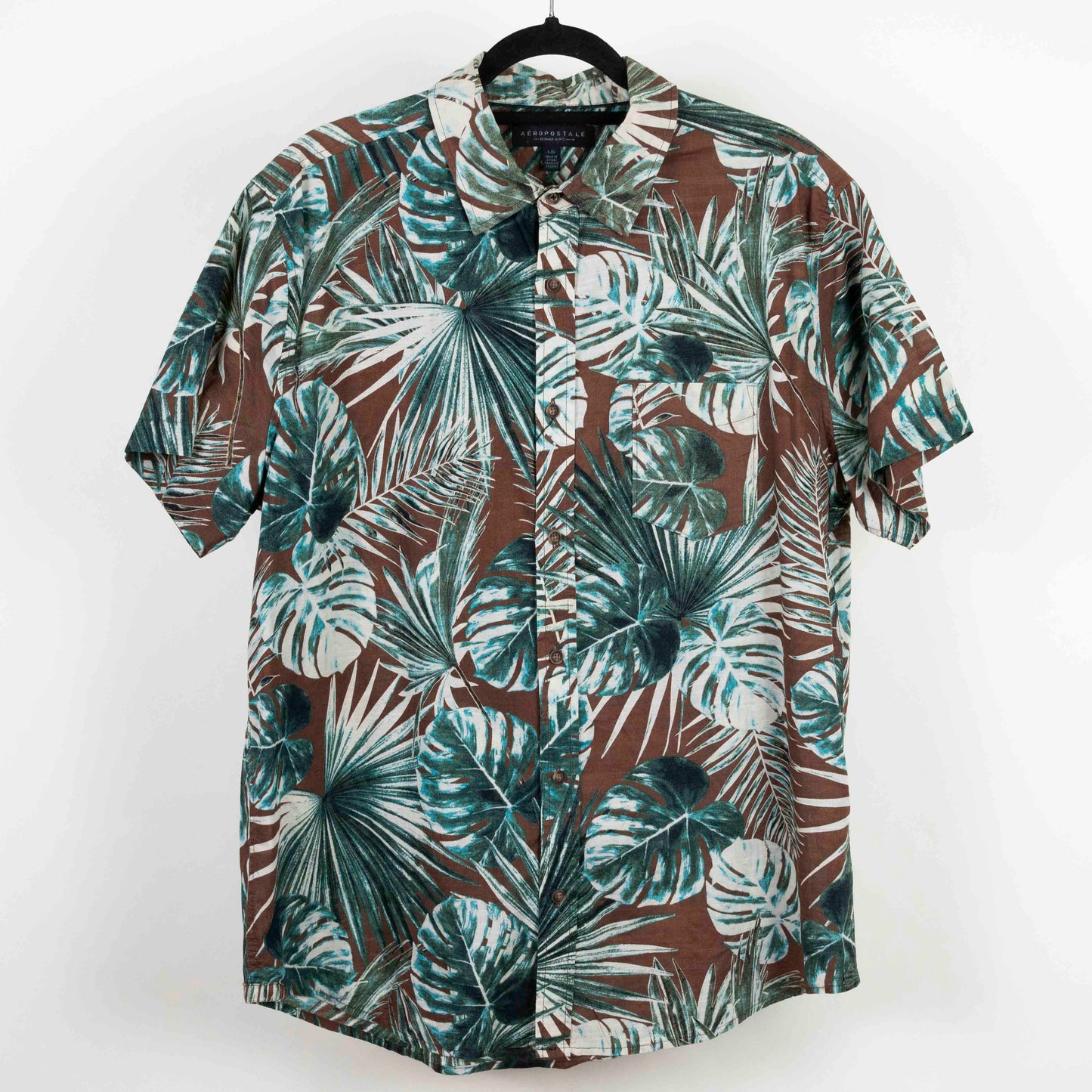 Camisa Hawaiana Café (L) Aeropostale